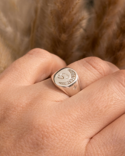 Anillo Sello Celeste