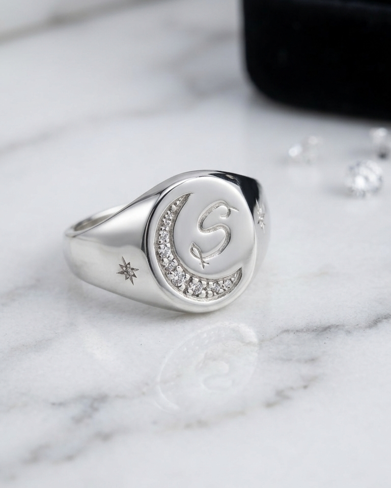 Anillo Sello Celeste